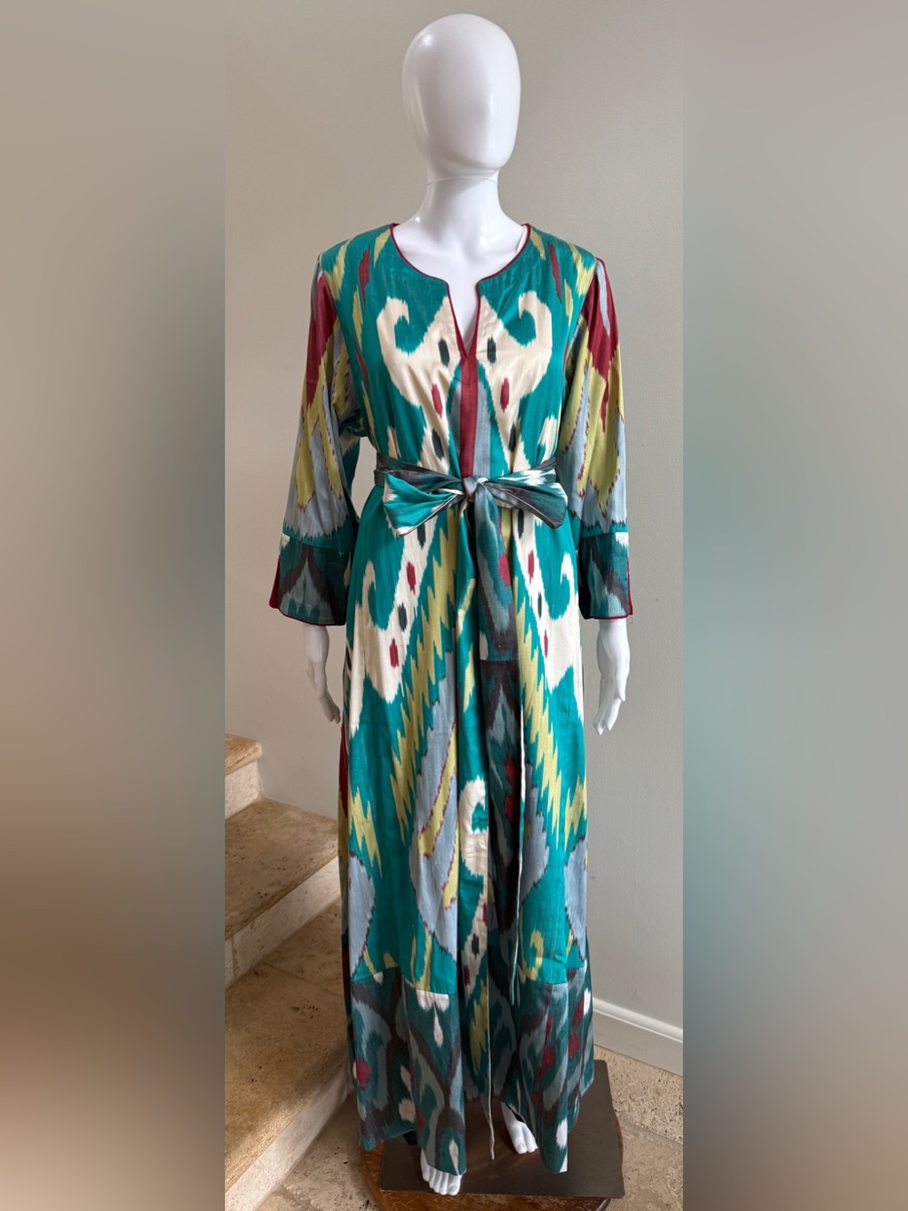 IBU MOVEMENT Ikat-Print Maxi Dress, Size XL